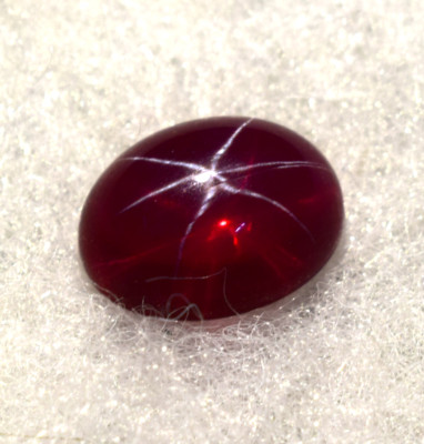 12 to 13 Ct Red Star Ruby 6 Rays Oval Cabochon Natural Certified Loose Gemstone