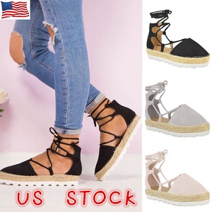 US-Women-Ladies-Flat-Summer-Sandals-Espadrilles-Lace-Up-Ankle-Strappy-Shoes-Size