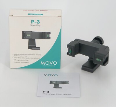 Movo P-3 Rotating Smartphone Tripod Mount with Vertical and Horizonal Positions