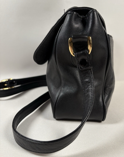 Vintage Etienne Aigner Purse Black Leather Shoulder Crossbody Bag 6 Compartments - Bild 4 von 22