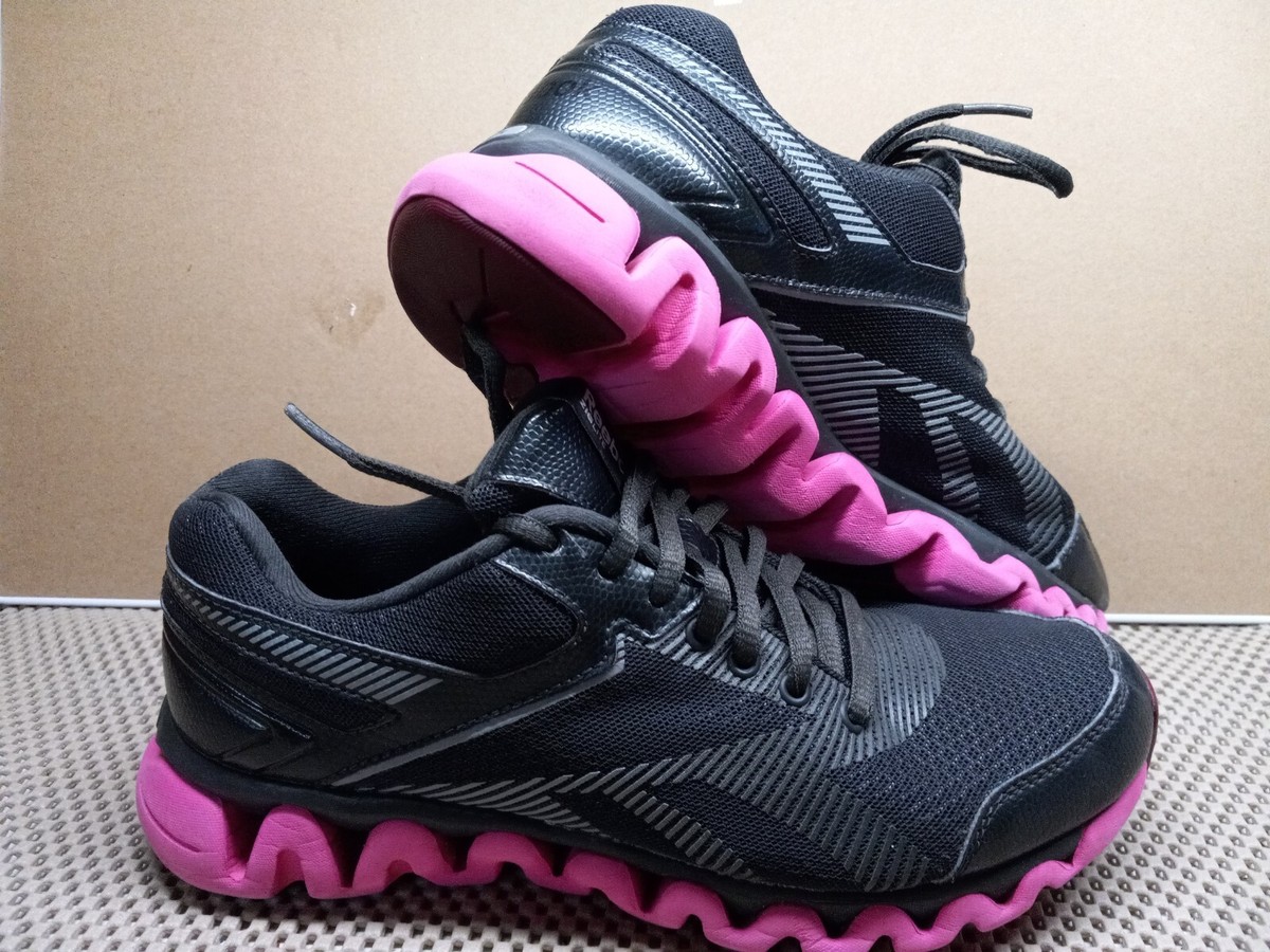 Reebok ZigLite Womens Black And Pink Athletic Running Shoes Sz 7