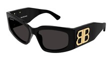 Balenciaga BB0321S Black And Gold/Grey (002) Sunglasses