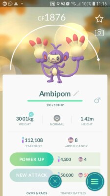 Ambipom ( Aipom Evolution ) Pokemon Fast Same Day Go