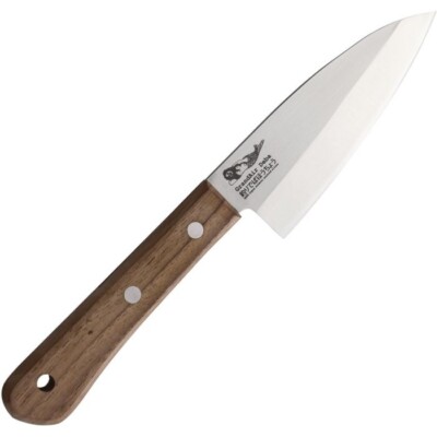 HPA Deba Fishing/Kitchen Fixed-Blade Knife 4.25'' AUS-8 Steel Blade Walnut Handle