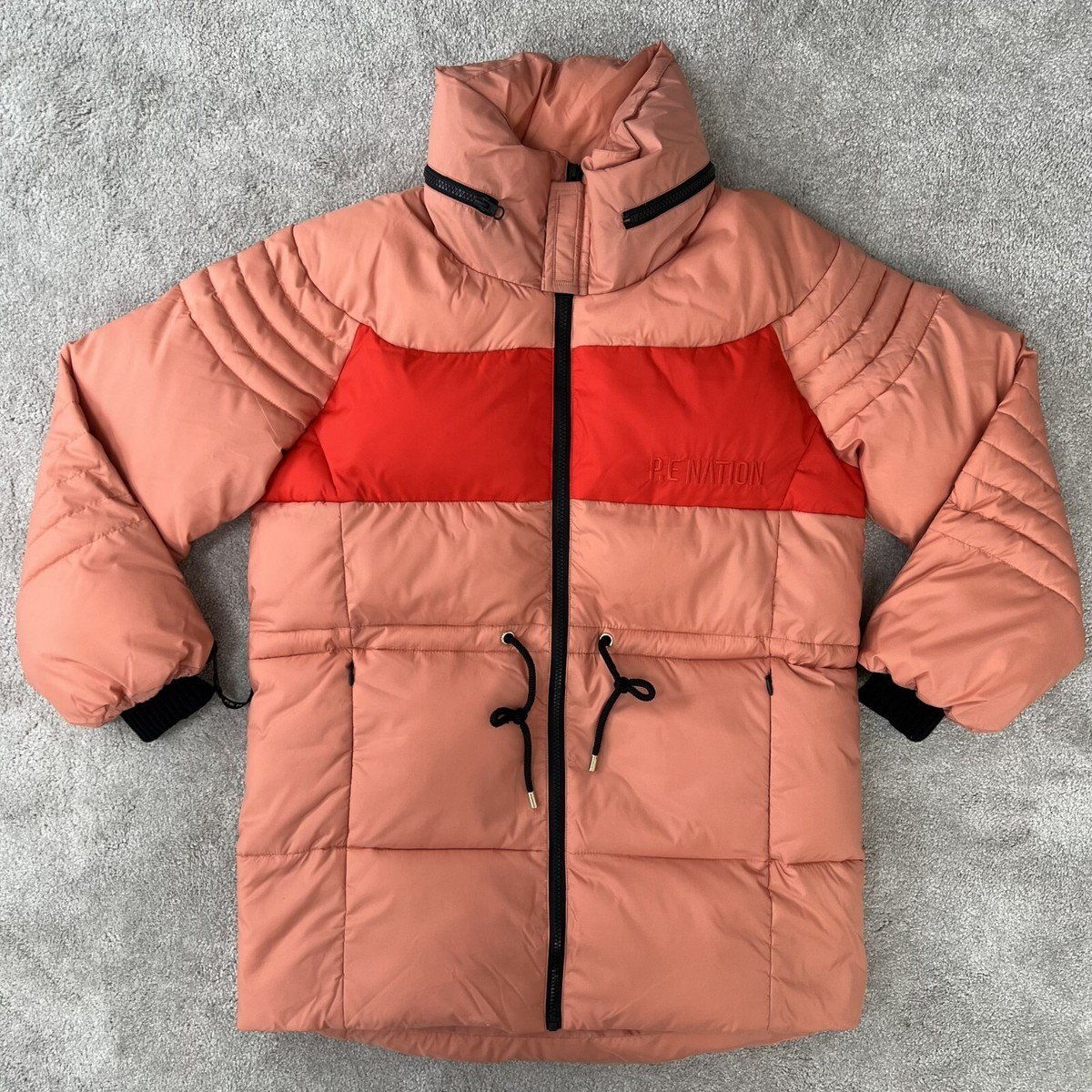 PE Nation Women's Puffer Jacket in Peach Pink Size UK S L BNWT RRP £203