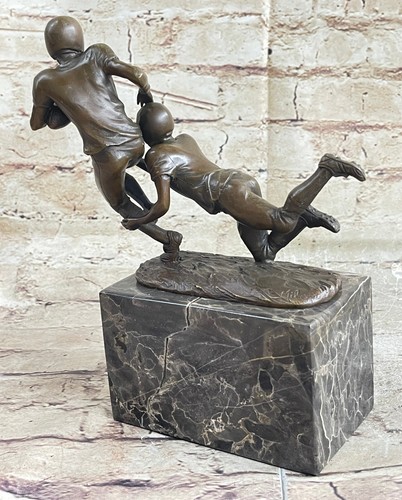 Football Player 9" x 7" Beautiful Bronze Statue Sculpture Brand New Figurne - Picture 5 of 10