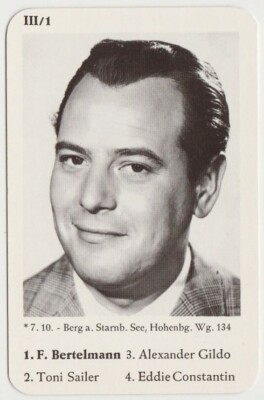 Fred Bertelmann 1964 Schlager Film Revue Game Card from Germany E1