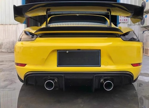 Carbon Fiber Rear Lip Bumper Diffuser For Porsche 718 982 Boxster Cayman - Picture 3 of 11