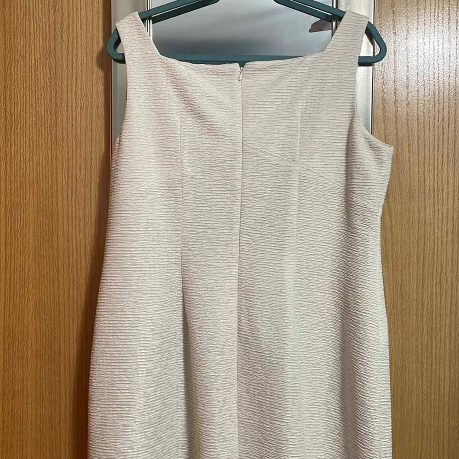 Adrianna Papell Woman ivory sleeveless, lined dress size 14W pleated