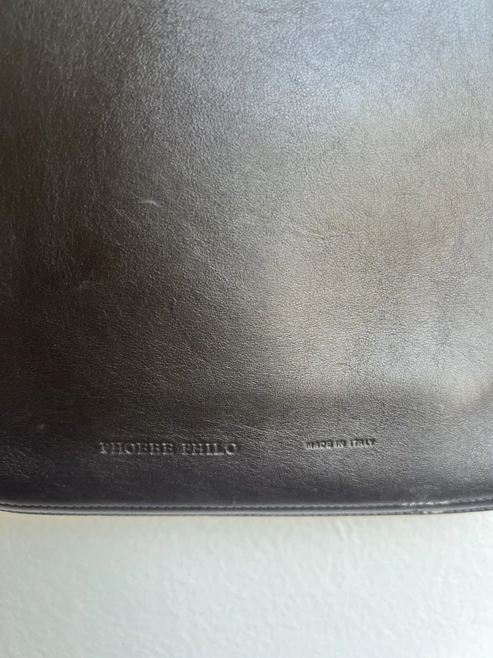 G2U PHOEBE PHILO Gig Pouch Dark Brown Leather Square Small Crossbody Bag Purse - Image 3 of 4