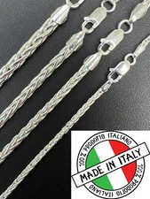 Real Solid 925 Sterling Silver Spiga Rope Wheat Chain Necklace 2-5mm 16-30"