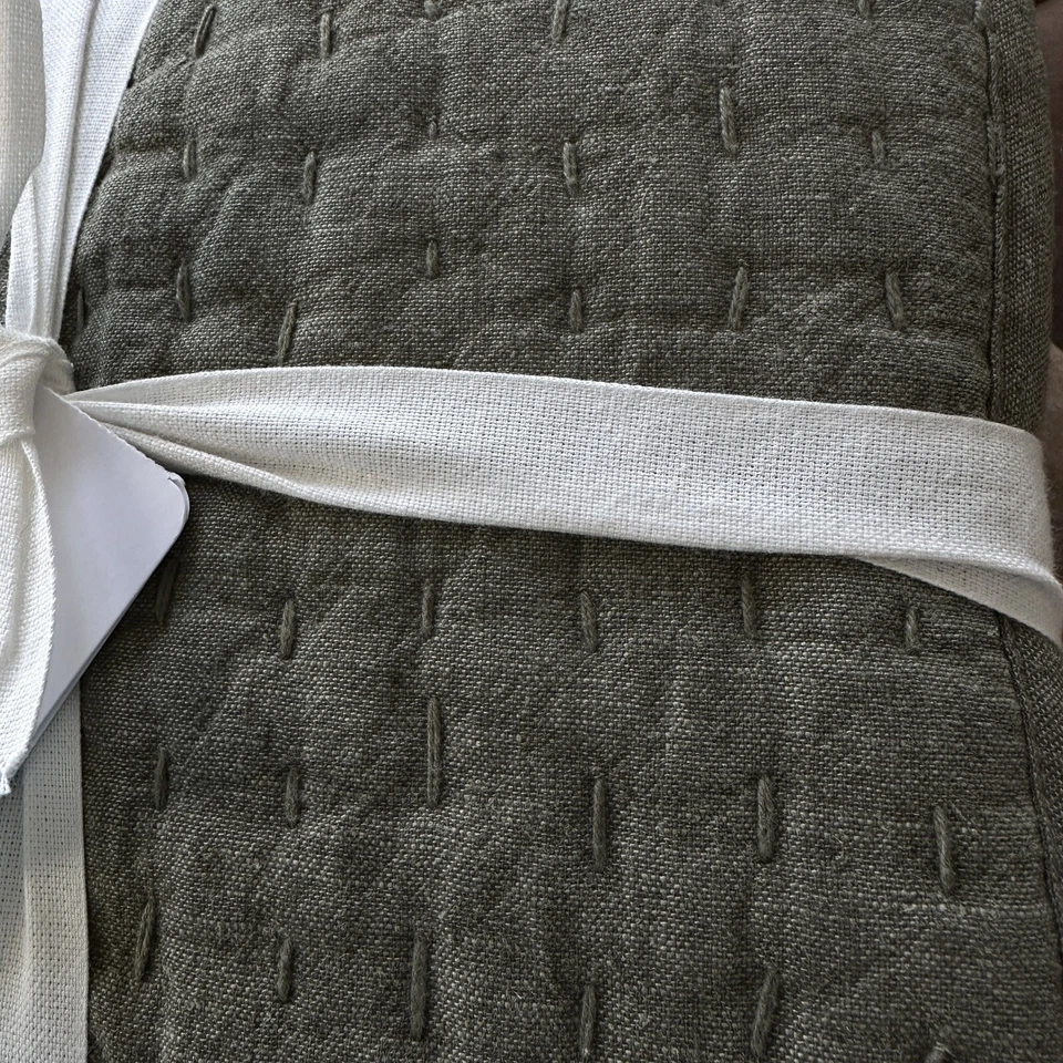 Pottery Barn PickStitch Estándar 1-Sham 26" x 20" Aloe Verde Salvia No Tóxico Nuevo con Etiquetas Foto 3 de 4