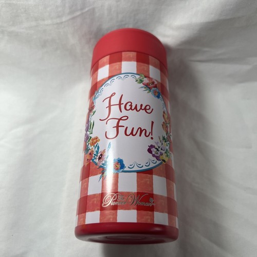 The Pioneer Woman 12 Oz Stainless Steel Red Gingham Have Fun Slim Can Koozie - Picture 5 of 7