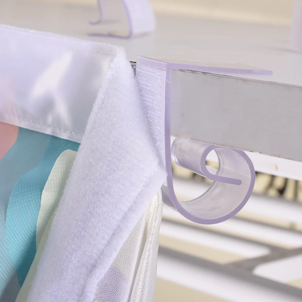Зажимы для настольной юбки из прозрачного пластика с застежкой-крючком для покрытия стола 50 шт. - Изображение 4 из 4