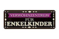 Blechschild Spruch 27X10 Cm VerwöHnzentrum FüR Enkelkinder Deko Schild Tin Sign
