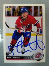 92-93 Russ Courtnall Auto Canadiens Autographed signed card UD 
