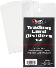 BCW Tall Trading Card Dividers - 50 ct | Archival Quality, Write-On Index Tab, 3