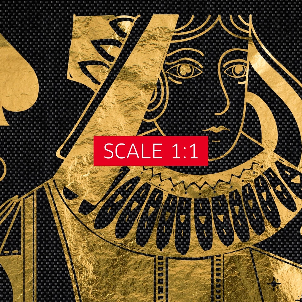 Queen of Pikes poker poster — Golden playing cards print, aesthetic wall art - Image 4 of 4