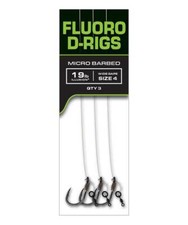 Fox Carp Ready Rigs Fluoro D-Rig 19 libbre 30 cm mis. 4 e 6 micro spinato 3 pezzi prescomparto