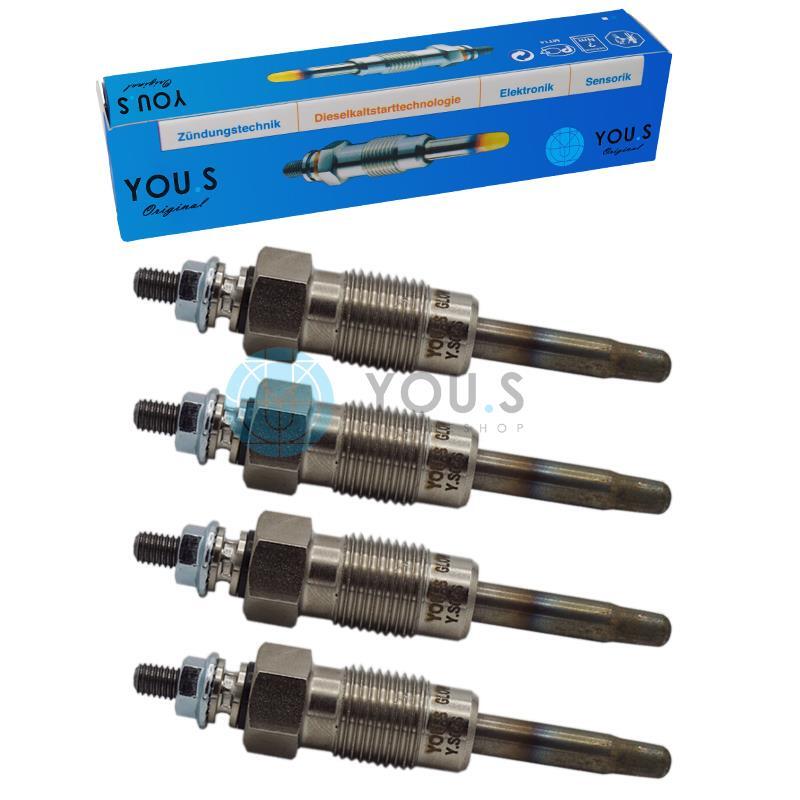 4 X YOU.S Original Glow Plugs For OPEL REKORD D 2.0 2.1 D - 1214302 - NEW