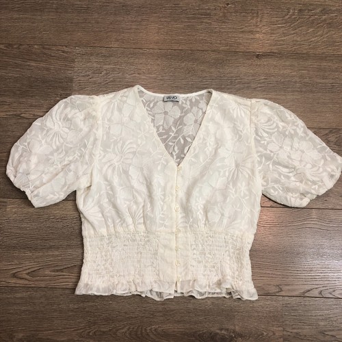 Liu Jo Milano floral embroidery Top size 12 - Picture 5 of 11