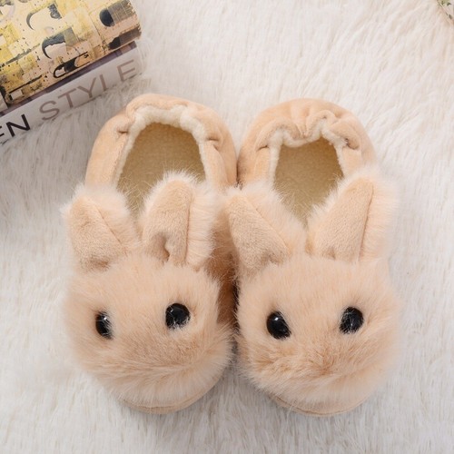 Winter Warm Indoor Baumwolle Plüsch Schuhe Kinder Mädchen Cartoon Kaninchen Hausschuhe Neu - Bild 5 von 13