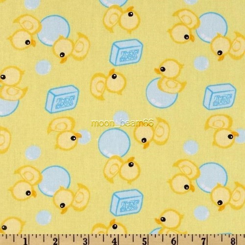 BTHY Just Ducky Duck Duck Soap Yellow Cotton Fabric By Half Yard David Textiles - Picture 2 of 2