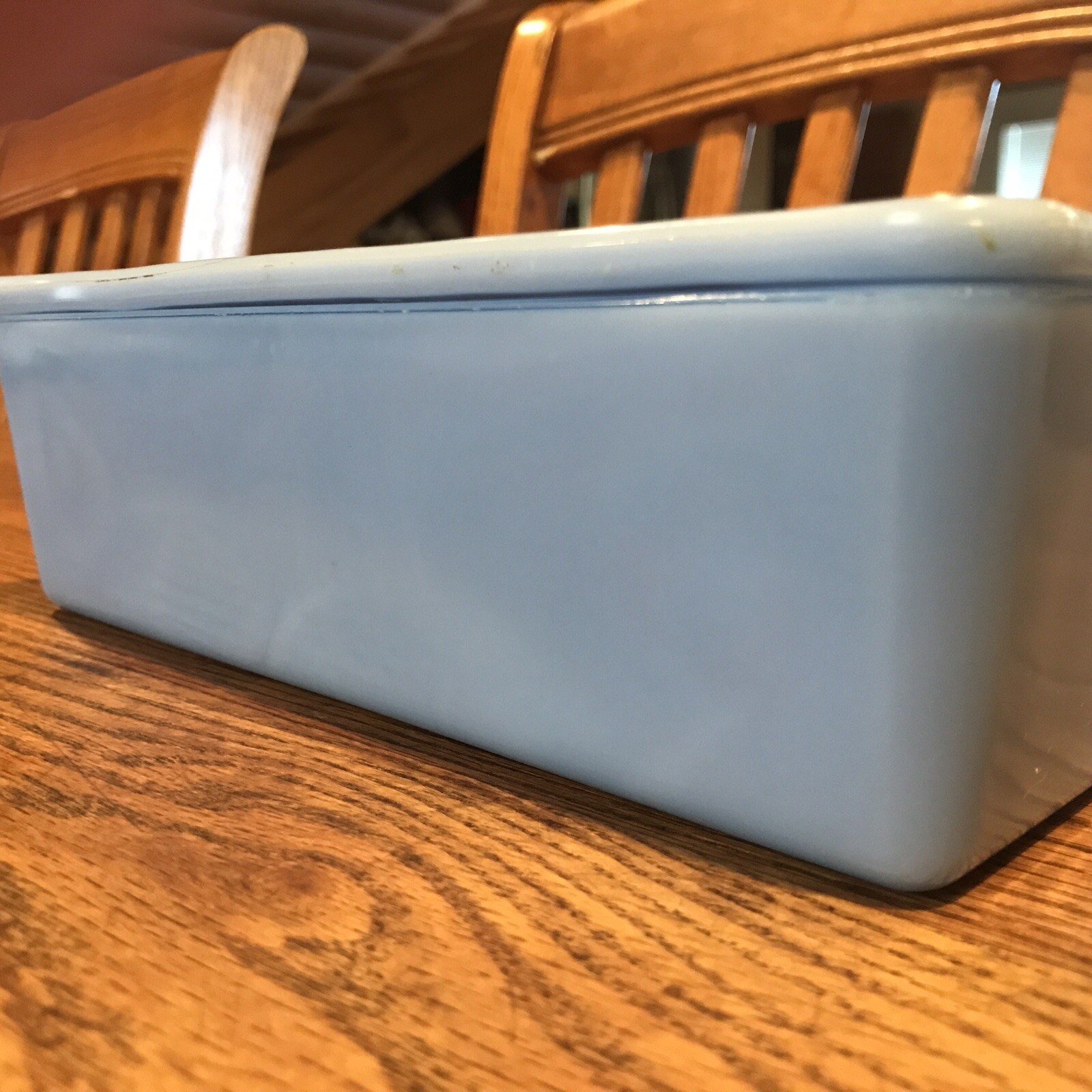 VTG Delphite Blue Oblong Large Refrigerator Dish by Glass