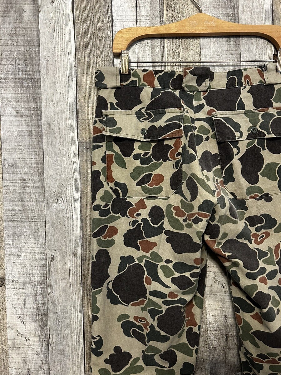 Vintage 1980's Walls Duck Camo Fatigue Front Pocket Hunting Pants