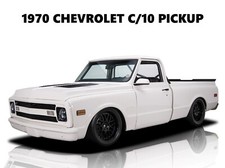 1970 Chevrolet C/10 Pickup Truck NEW Metal Sign: Hot Rod Restoration in B & W