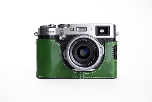 Genuine Real Leather Half Camera Case Bag Cover for FUJIFILM X100F Bottom Open 6 - 第 26/35 張圖片