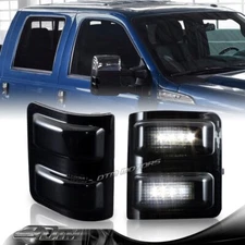 Smoke Side Mirror White LED Signal Light For 2008-2016 Ford F250 F350 Super Duty