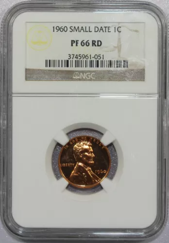 1960 SMALL DATE LINCOLN CENT PF 66 RD NGC - NICE!