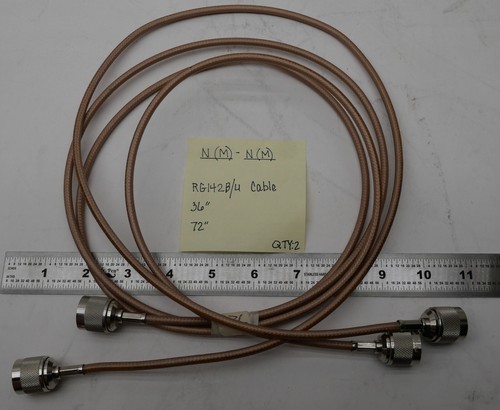 (2) N(M) to N(M) RG142B/U Multiple Length Cables