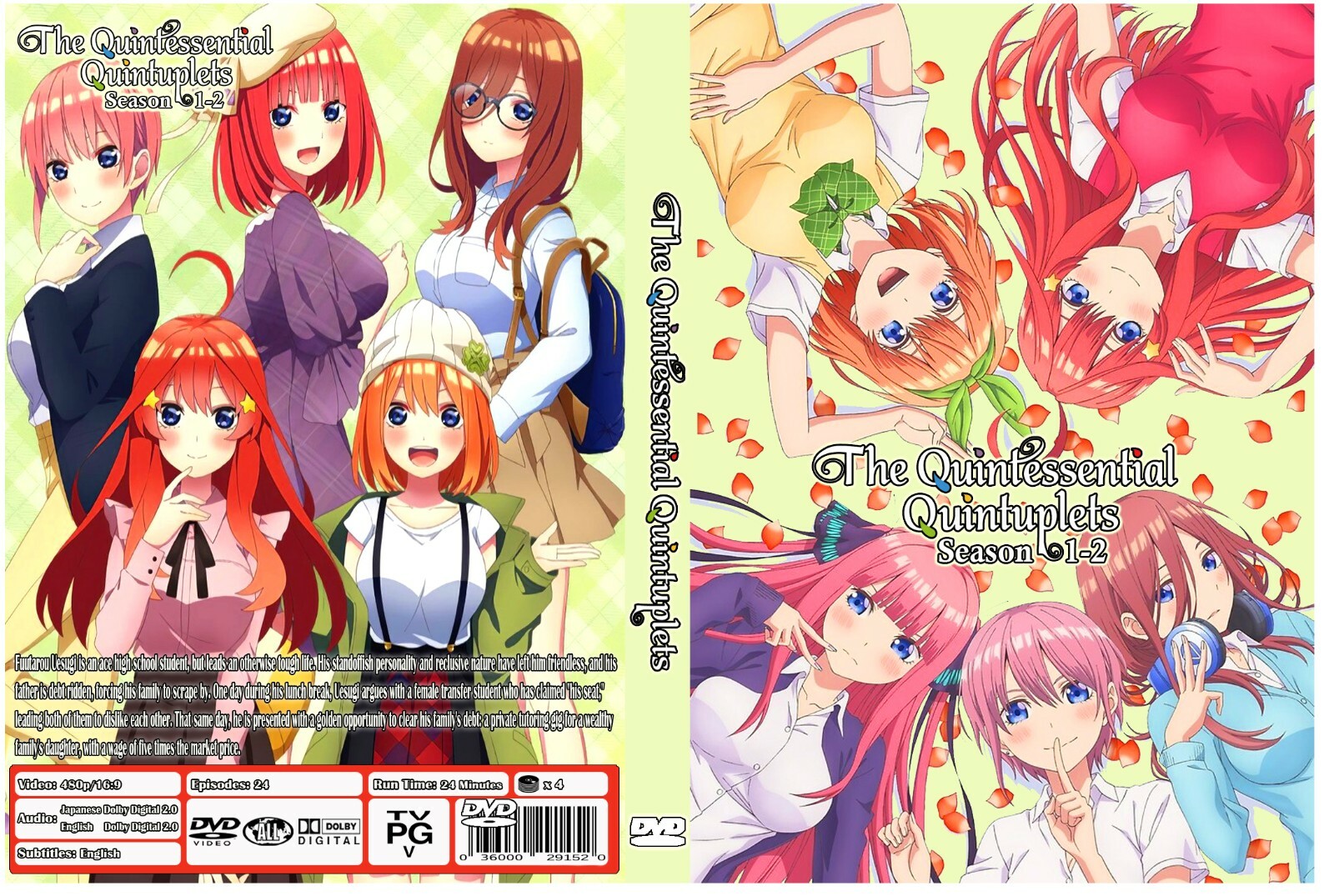 Serie de Anime The Quintessential Quintuplets Temporada 1-2 Audio Dual EngJpn