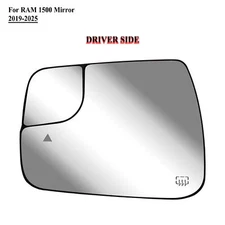 Driver Left Side Door Mirror Glass Heated with BLIS for 2019 to 2025 RAM 1500