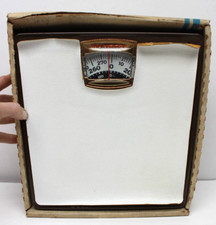 VTG Hanson Personal Scale 10" x 2" Brown, White,  Gold Accurate Weight USA NOS