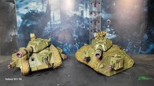 Warhammer 40k Imperial guard Leman russ battle tanks x2 panited miniatures