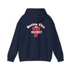 Boston Fire Department District 7 Heavy Cotton Hoodie