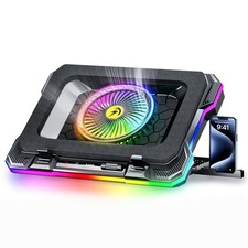 RGB Gaming Laptop Cooling Pad with 5.5" Turbo Fan, Rapid Cooling for 15.6-19....