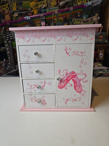 10" Pink flower Ballet Shoes Musical Jewellery Box Ballerina Mirror Case Storage - Picture 1 of 15