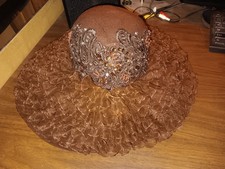 Ms. Divine Hat Burgundy Purple Lace Church Lady Felt Suede Bedazzled