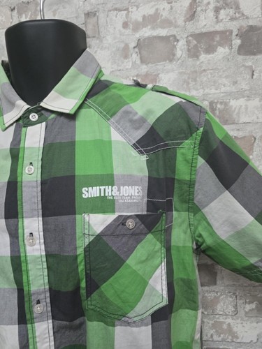 Smith And Jones - Mens Green Checked Shirt - Short Sleeve - Size XL - Picture 5 of 12