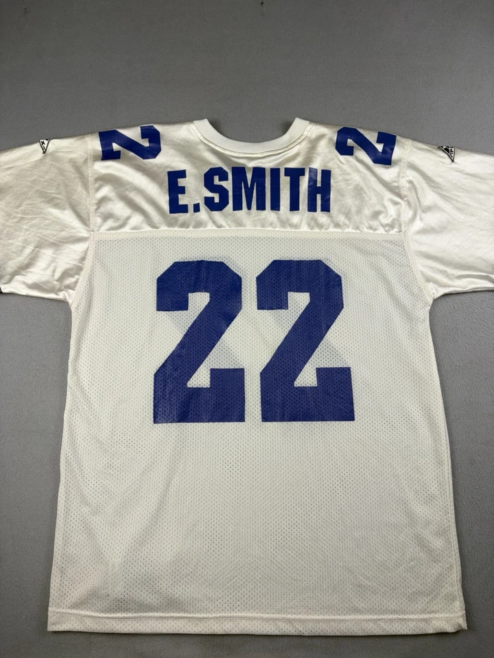 Camiseta De Colección Apex Dallas Cowboys Emmitt Smith #22 Grande Blanca NFL Fútbol Años 90 Foto 4 de 4