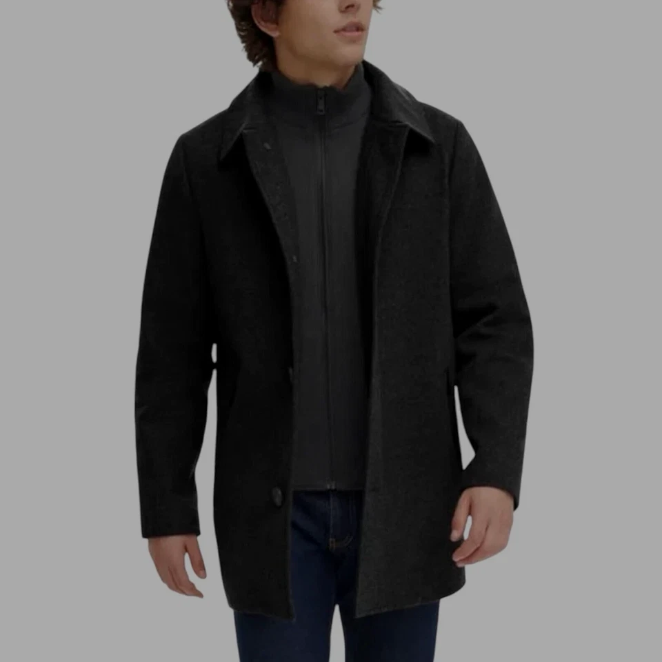 Kenneth Cole Men's Wool Blend Coat Jacket, Black, Size XL - Image 2 of 4