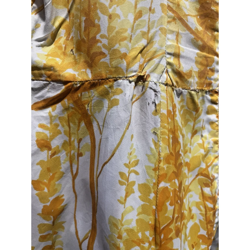 Vintage Sears Yellow Floral Arnel Triacetate Dress 70's Womens 10-12 - Image 2 of 4