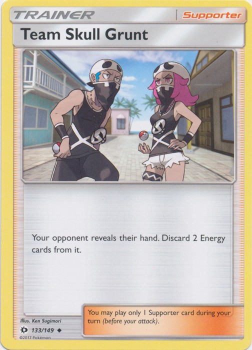 Team Skull Grunt - 133/149 - Uncommon (Mp) Sun and Moon Base Set - Trainer - Sup