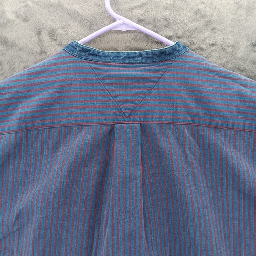 Men’s Vintage Tommy Hilfiger Long Sleeve Button Down Up Large Shirt L Crest 90’s - Picture 10 of 14