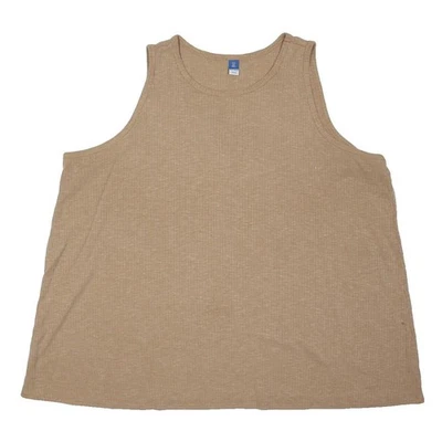 OLD NAVY Haut Femme Beige Coton Mélangé Sans Manches Col Rond Taille 2XL - Photo 1/4