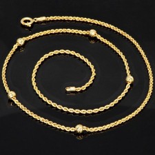 Kordelkette Goldkette mit Kugeln 585 14K ECHT GOLD 2mm 55cm NEU Halskette